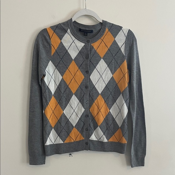 Brooks Brothers Wool Argyle Cardigan Sweater Preppy Academia Fall Classic Twee - Picture 1 of 5